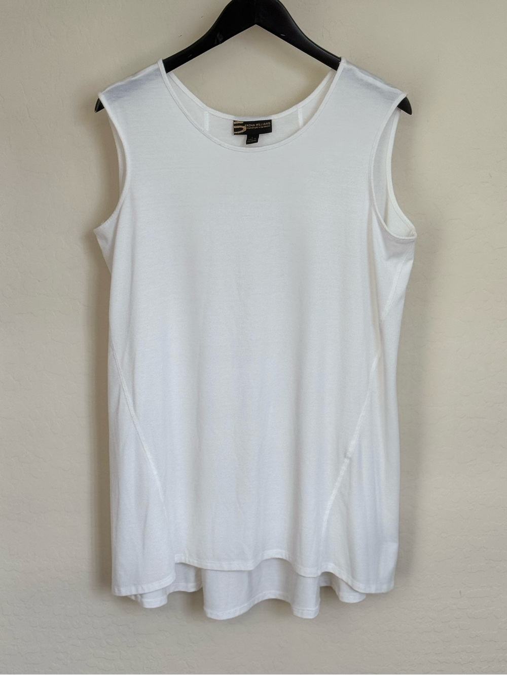 Serena Williams Signature Statement White Scoop Neck Sleeveless Tank Top Knit L